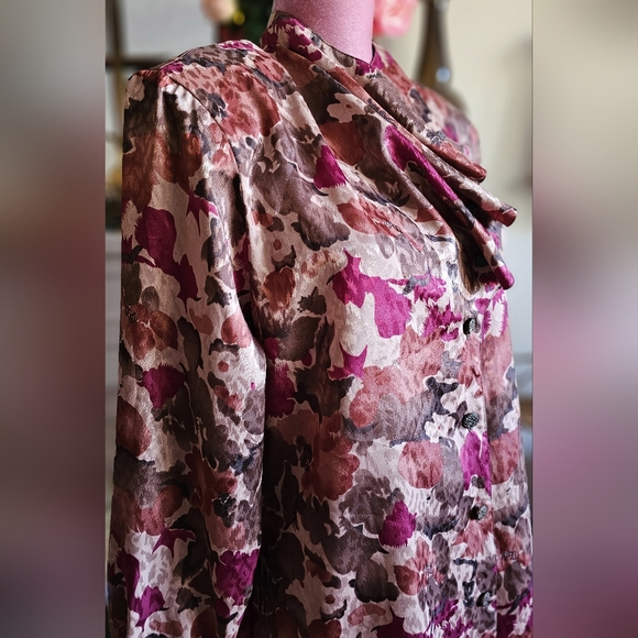 Vintage 80's Jocardi floral print blouse. Size 16. - Picture 3 of 15